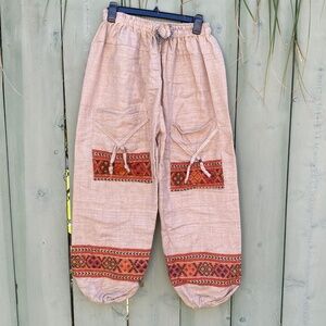 Warm fuzzy patterned sweatpants